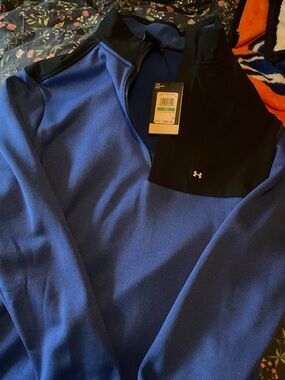 Under Armour Royal Blue and Black Storm Quarter-Zip Pullover